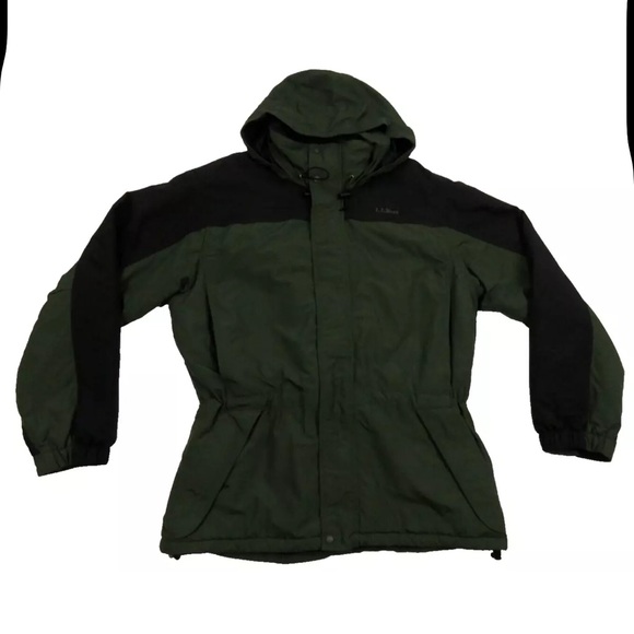 LL Bean Thinsulate Insulated Mens Hooded Full Zip Wardens Parka Coat Jacket L